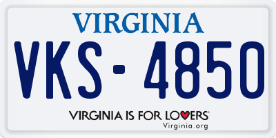VA license plate VKS4850