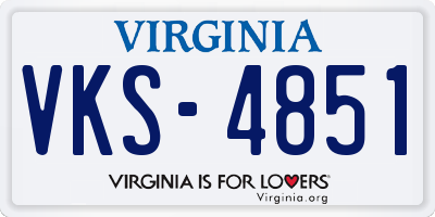 VA license plate VKS4851