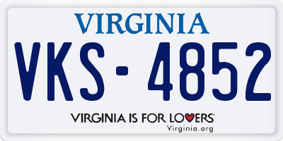 VA license plate VKS4852
