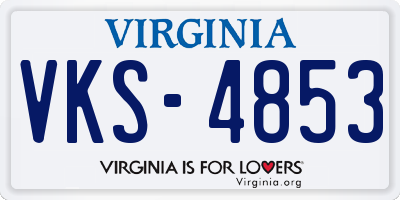 VA license plate VKS4853