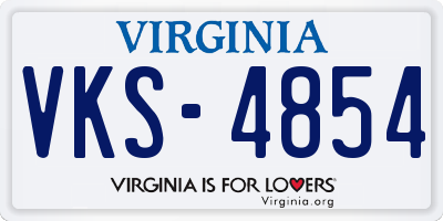 VA license plate VKS4854