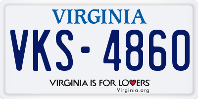VA license plate VKS4860