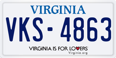 VA license plate VKS4863