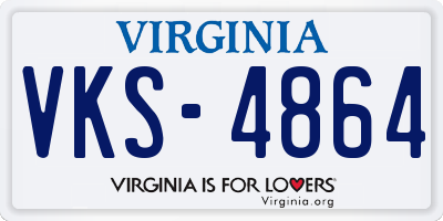VA license plate VKS4864