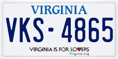 VA license plate VKS4865