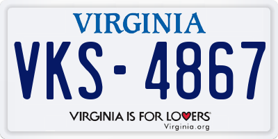 VA license plate VKS4867
