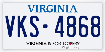 VA license plate VKS4868