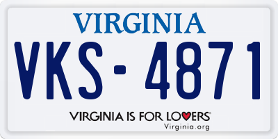 VA license plate VKS4871