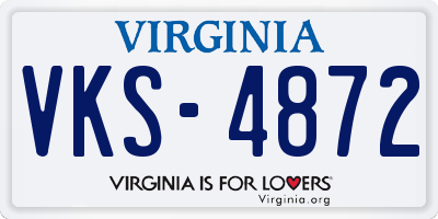 VA license plate VKS4872