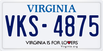 VA license plate VKS4875