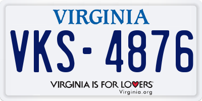 VA license plate VKS4876