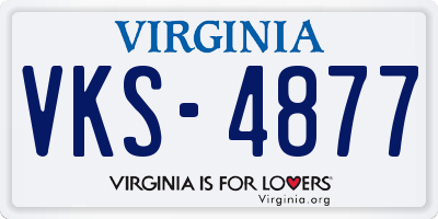 VA license plate VKS4877