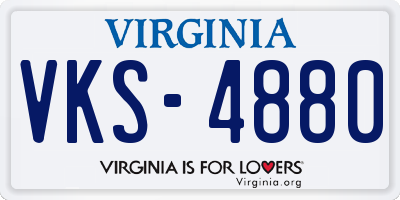 VA license plate VKS4880