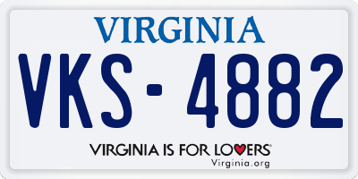 VA license plate VKS4882