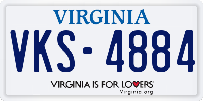 VA license plate VKS4884
