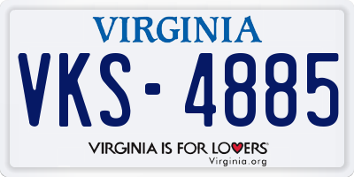 VA license plate VKS4885