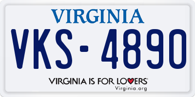 VA license plate VKS4890