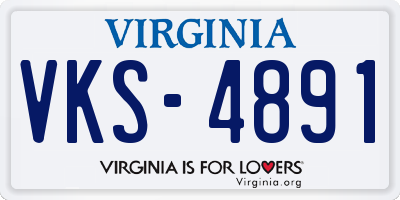 VA license plate VKS4891