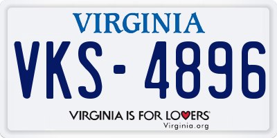 VA license plate VKS4896