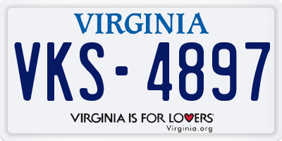 VA license plate VKS4897