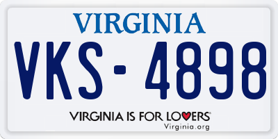VA license plate VKS4898