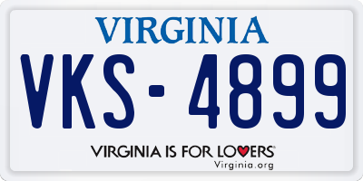 VA license plate VKS4899
