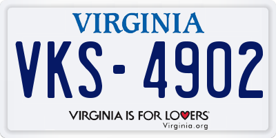 VA license plate VKS4902