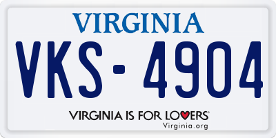 VA license plate VKS4904