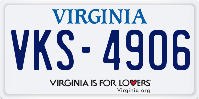 VA license plate VKS4906