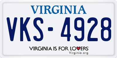 VA license plate VKS4928