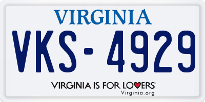 VA license plate VKS4929