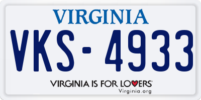 VA license plate VKS4933