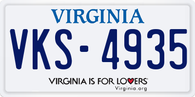 VA license plate VKS4935