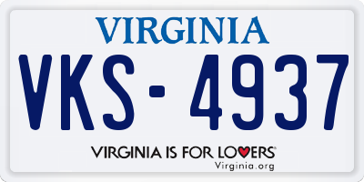 VA license plate VKS4937
