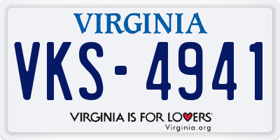 VA license plate VKS4941