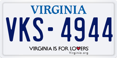 VA license plate VKS4944