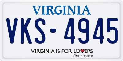 VA license plate VKS4945