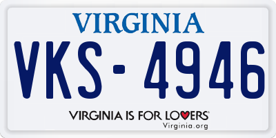 VA license plate VKS4946