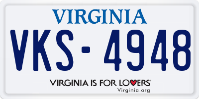 VA license plate VKS4948