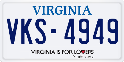 VA license plate VKS4949