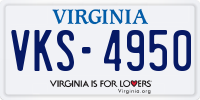 VA license plate VKS4950