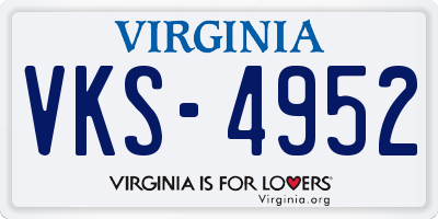 VA license plate VKS4952