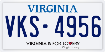 VA license plate VKS4956