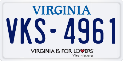 VA license plate VKS4961
