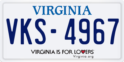 VA license plate VKS4967