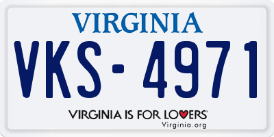 VA license plate VKS4971