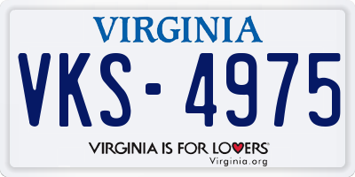 VA license plate VKS4975
