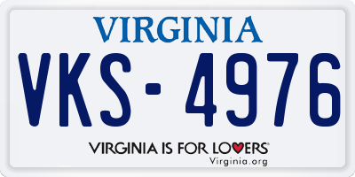 VA license plate VKS4976