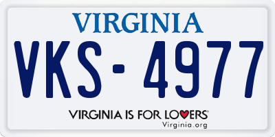 VA license plate VKS4977