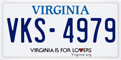 VA license plate VKS4979